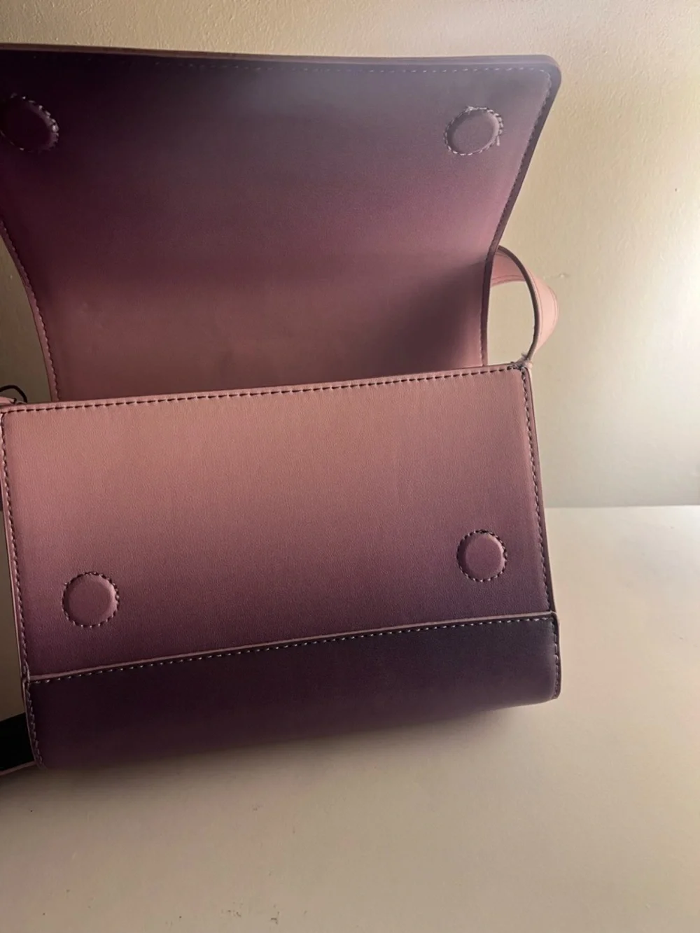 Zara Women’s Gradient Purple Crossbody Bag with Pink Strap